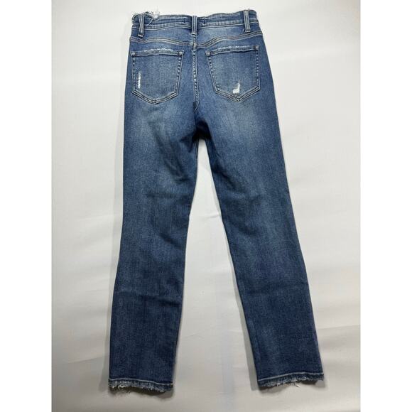 Vervet Blue Women's Distressed Straight Blue Stretch Denim Jeans - Size 26x27.5 - Picture 2 of 5